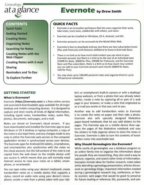 Genealogy At A Glance: Evernote by Drew Smith