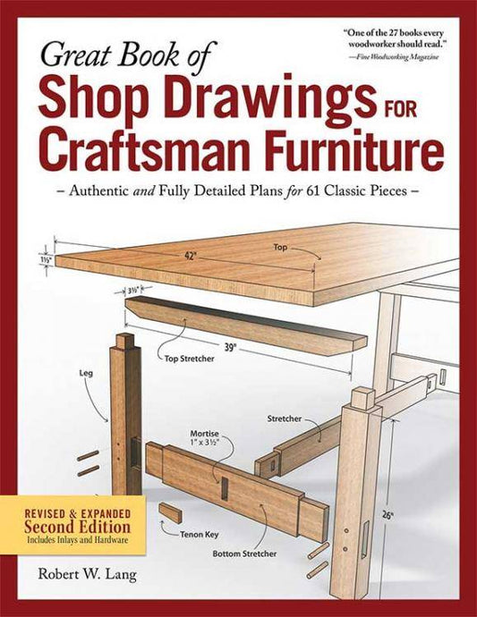 Great Book of Shop Drawings for Craftsman Furniture, Plans for 61 Classic Pieces by Robert W. Lang
