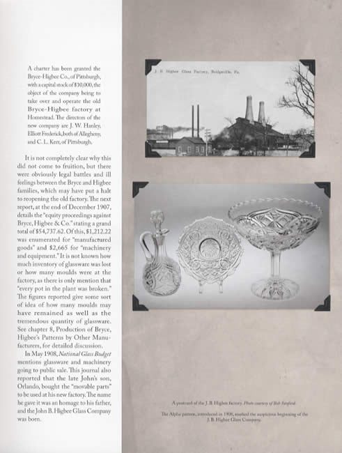 Homestead Glass Works Bryce, Higbee & Company 1879-1907 by Paul Kirk Jr.