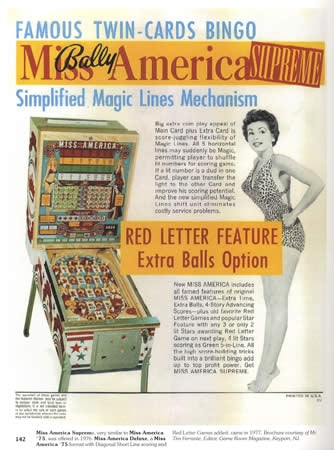 Bally Bingo Pinball Machines by Jeffrey Lawton