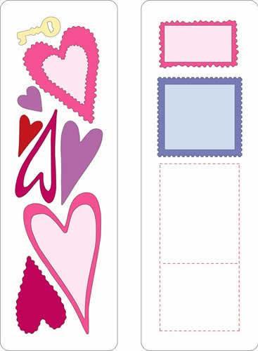 Cuttlebug - 2 Dies - Hearts & Stamps