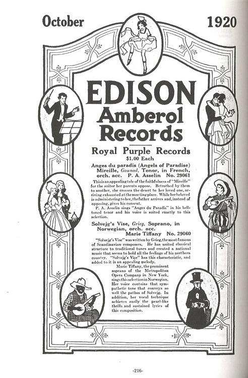 Edison Blue Amberol Recordings 1915-1929 by Ronald Dethlefson (Record Cylinders)