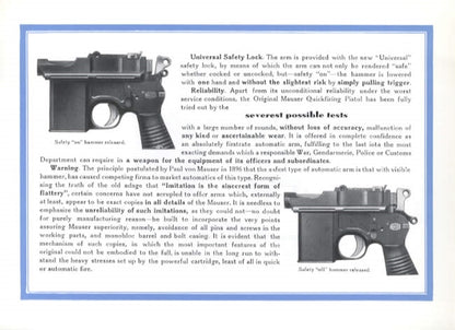 The New Original Mauser Rapid Fire Pistol - 1931 Catalog Reprint
