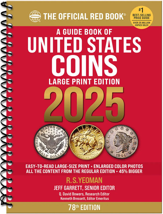 2025 Official Red Book of US Coins 78th Edition - Whitman (Large Print) by RS Yeoman