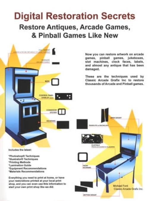 Digital Restoration Secrets (Graphic Arts) Restore Antiques, Arcade Games & Pinball Games Like New by Michael Ford