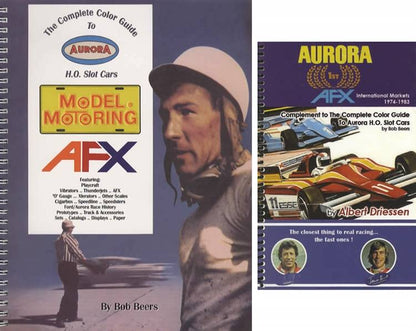 2 BOOK SET: Complete Color Guide to Aurora HO Slot Cars (Spiral bound) AND Aurora AFX International Markets 1974-1983