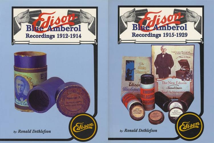 2 BOOK SET: Edison Blue Amberol Recordings 1912-1914 AND 1915-1929 by Ronald Dethlefson (Record Cylinders)