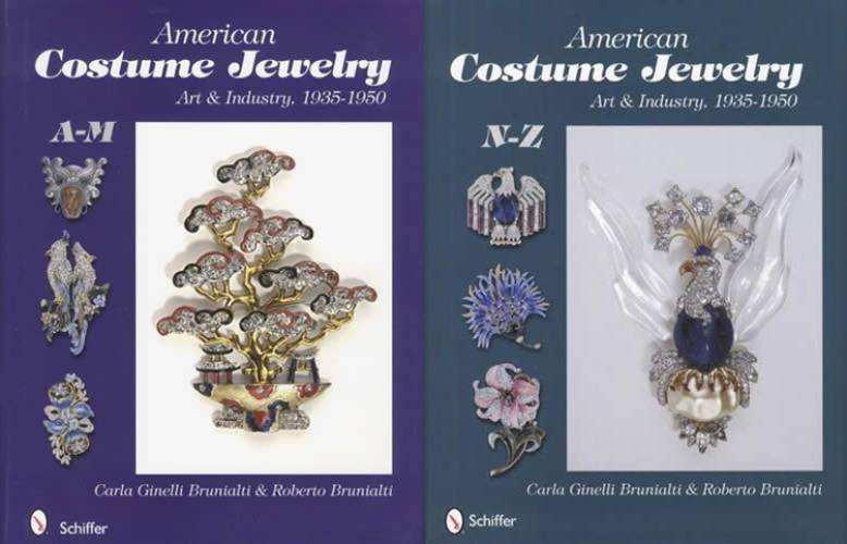 2 BOOK SET: American Costume Jewelry Art & Industry, 1935-1950, A-M and N-Z by Brunialti
