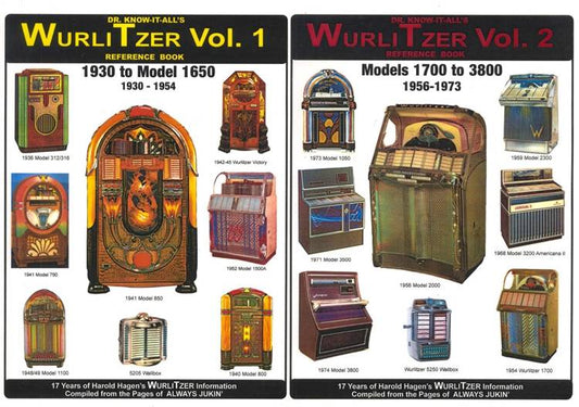 2 BOOK SET: Dr Know It All's Wurlitzer Jukeboxes 1 & 2 by Harold Hagen