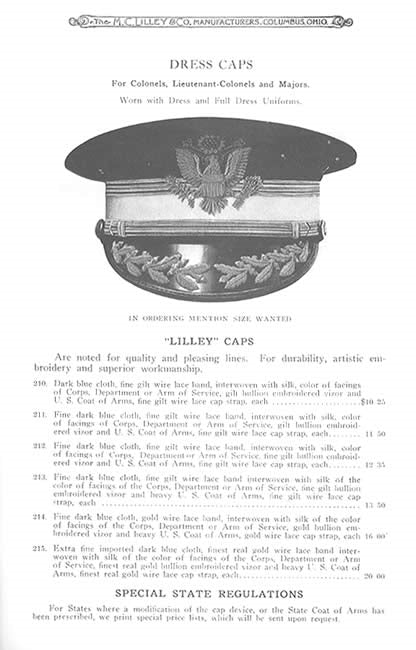 Regulation United States Army Uniforms and Equipments for National Guard Officers: The M. C. Lilley & Co Military Outfitters, Columbus, Ohio (1914 Catalog Reprint)