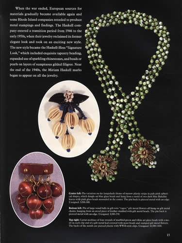 MIRIAM HASKELL white glass leaves beads necklace - Morning Glory Jewelry &  Antiques