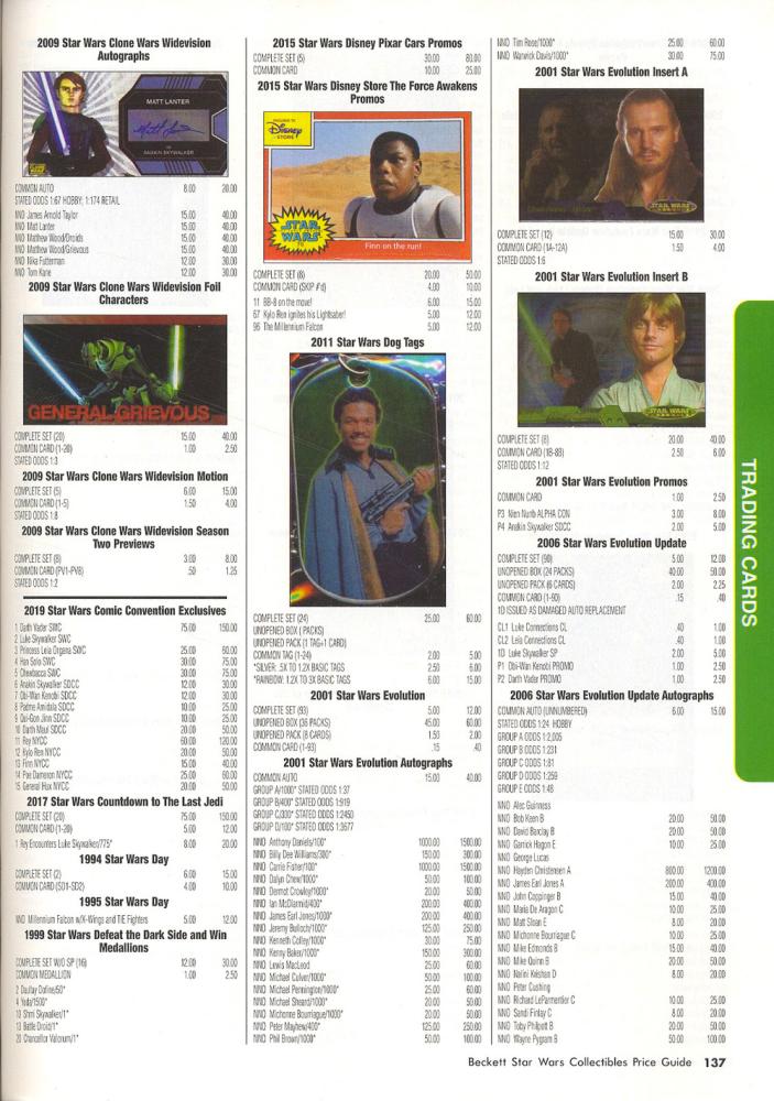 Beckett Star Wars Collectibles Price Guide 2022