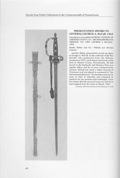 Swords From Public Collections in the Commonwealth of Pennsylvania by Bruce Bazelon