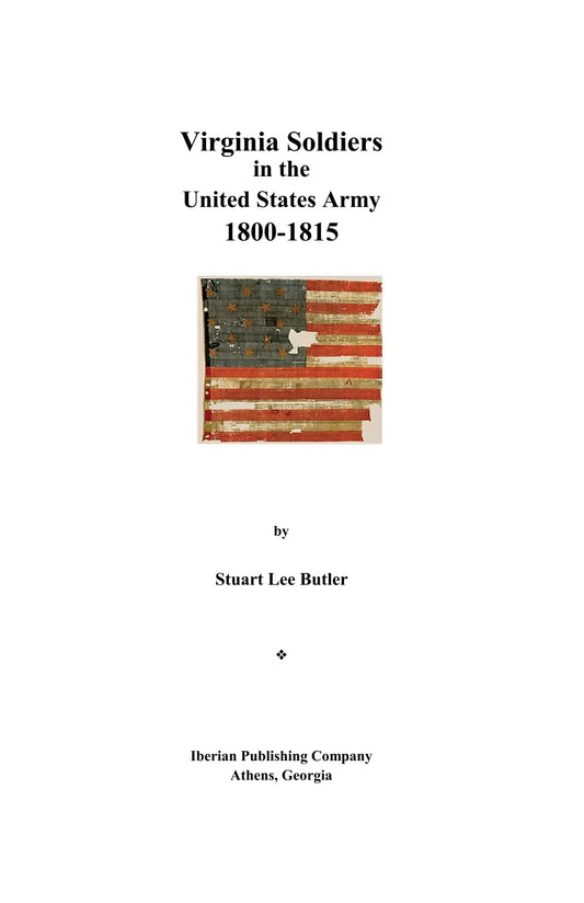 Virginia Soldiers in the United States Army, 1800-1815